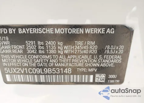 2020 BMW X4 xDrive30I из США, поврежденный, VIN 5UX2V1C09L9B531